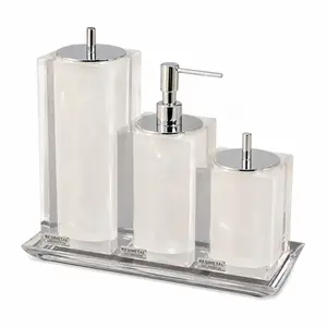 Conjunto Banheiro 3 Peças em Resina Cristal - Cromado