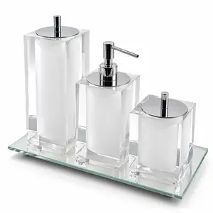 Conjunto Banheiro 3 Peças em Resina Cristal - Cromado