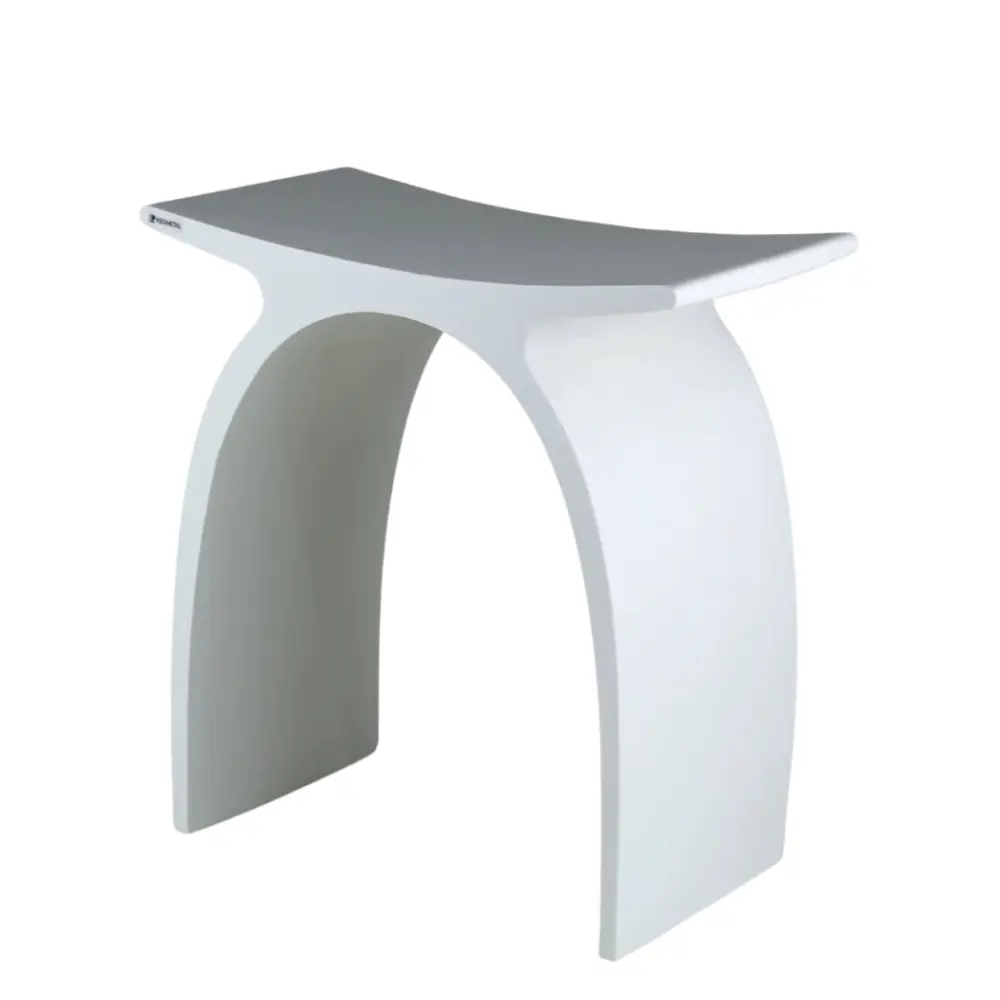 Banqueta Arc em Resina Branco Fosco