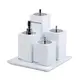 Conjunto Banheiro 4 Peças em Resina Branco - Cromado