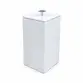 Lixeira Quadrada 5,5L em Resina Branco - Cromado
