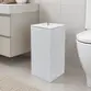 Lixeira Quadrada 5,5L em Resina Branco - Cromado
