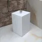 Lixeira Quadrada 4L em Resina Branco - Cromado