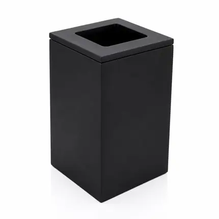 Lixeira Quadrada Vazada 5,5L em Resina Preto Fosco