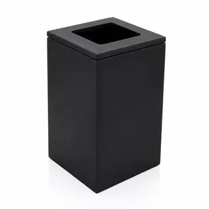 Lixeira Quadrada Vazada 5,5L em Resina Preto Fosco