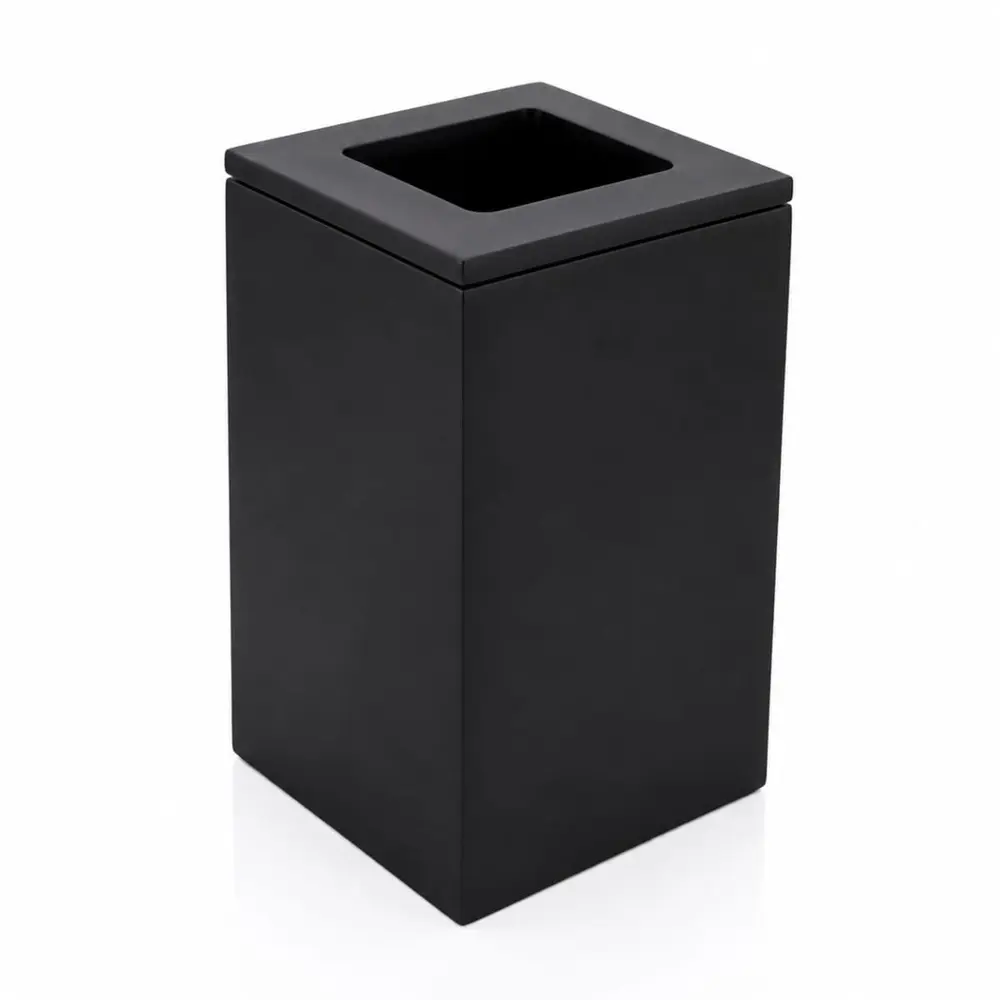 Lixeira Quadrada Vazada 5,5L em Resina Preto Fosco