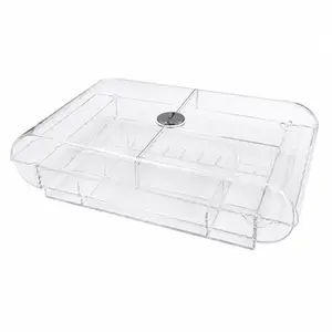 Organizador de Maquiagem Grande em Acrílico Transparente com Tampa