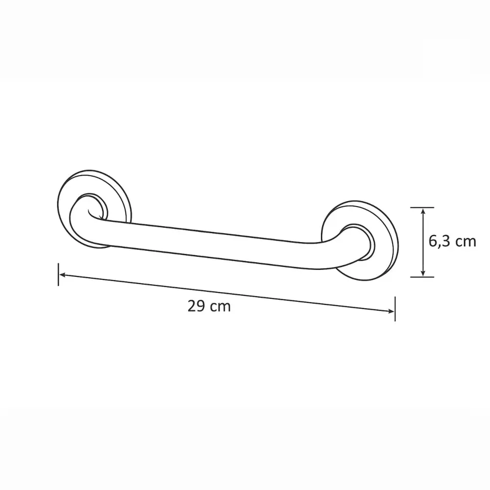 Barra de Apoio Reta 25cm Jackwal Standard Cromada - 002.289