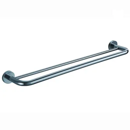Porta Toalha Duplo 55cm Latão Cromado Luxo Sofisticado