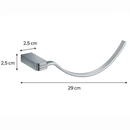 Porta Toalha de Rosto Mondrian 29cm Latão Cromado Premium