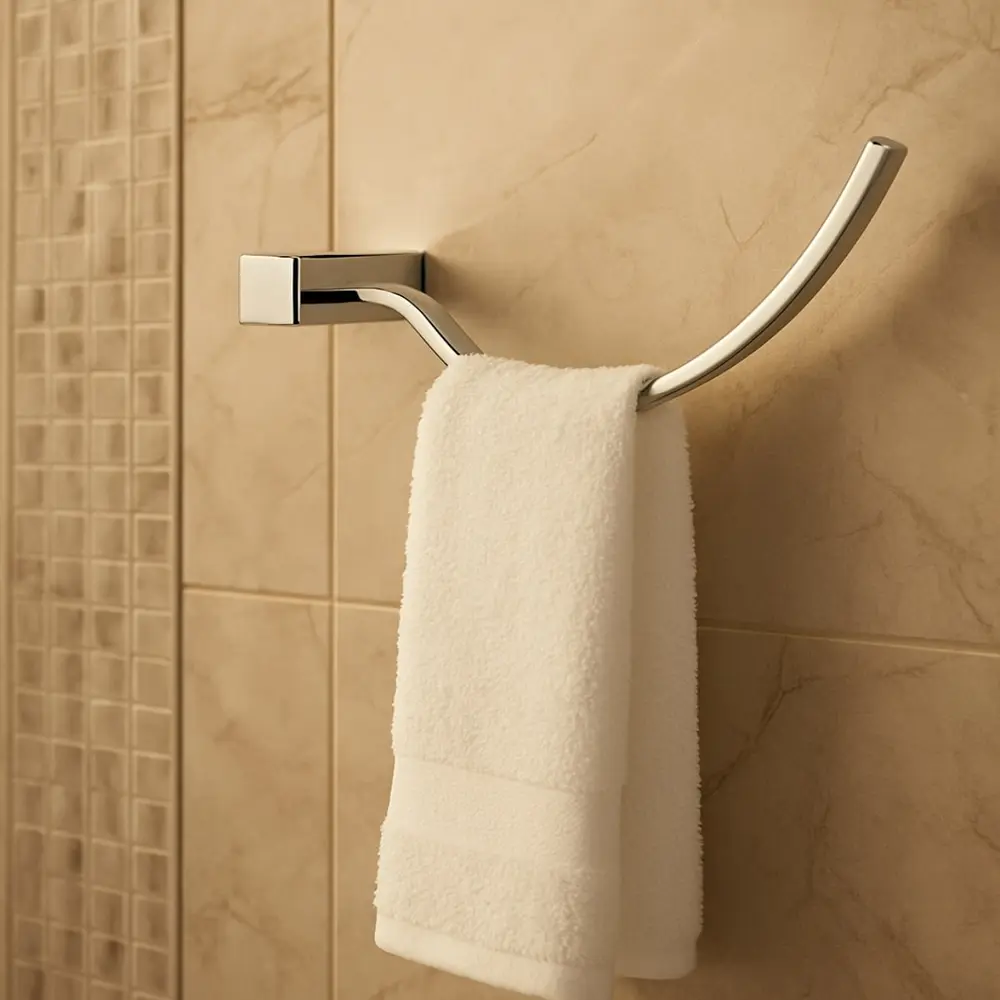 Porta Toalha de Rosto Mondrian 29cm Latão Cromado Premium