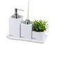 Conjunto Lavabo 3 Peças em Resina Branco Fosco - Cromado