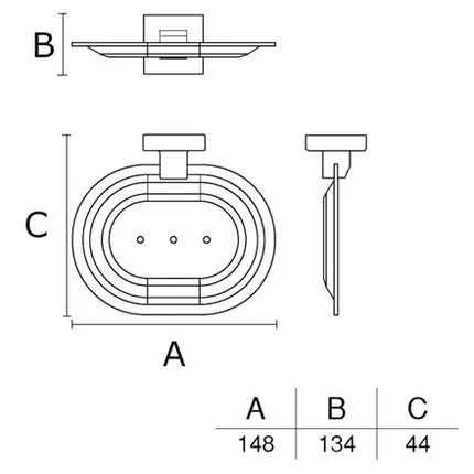 Porta Sabonete de Parede Italy Line Eterna Inox Polido