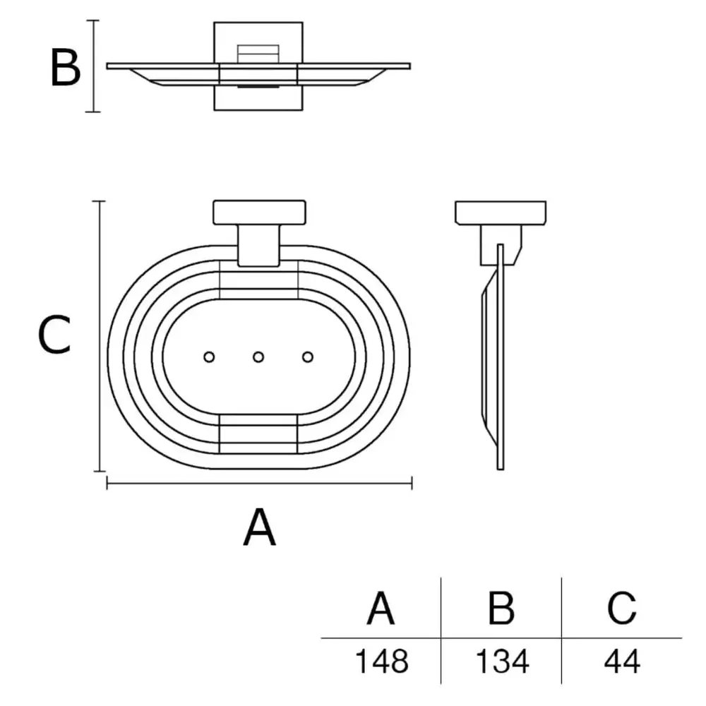 Porta Sabonete de Parede Italy Line Eterna Inox Polido