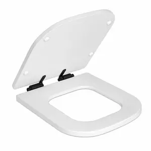 Assento Deca em Poliéster Slow Close Piano Branco/Black Matte AP.337.BL.MT.17