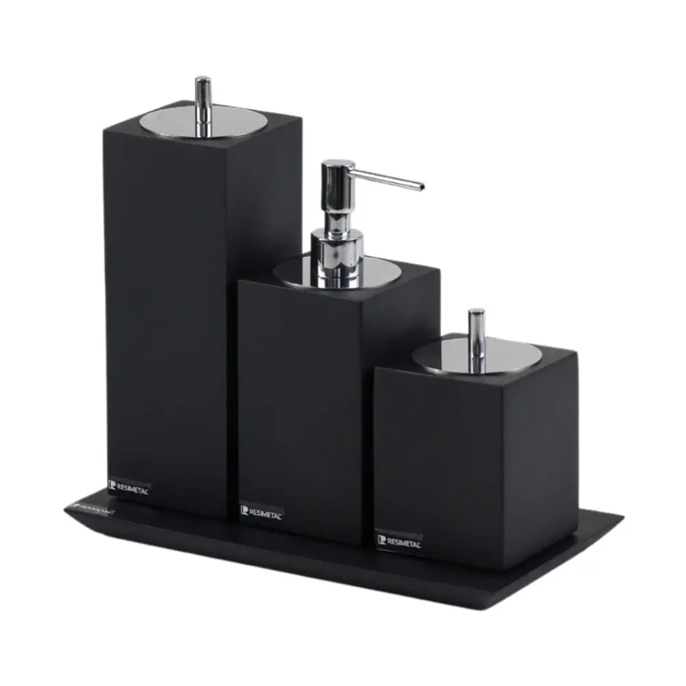 Bandeja Slim 12x28cm em Resina Preto Fosco