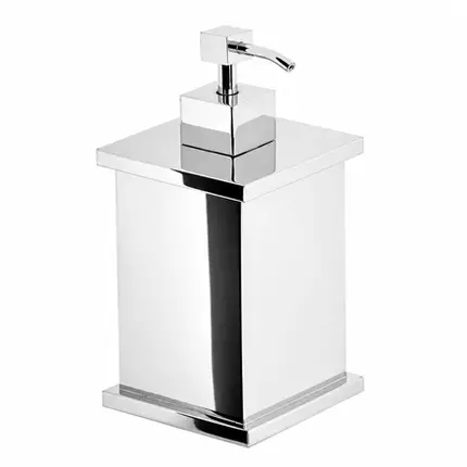 Porta Sabonete Líquido Quadrado em Aço Inox Cromado Rogeart