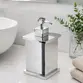 Porta Sabonete Líquido Quadrado em Aço Inox Cromado Rogeart