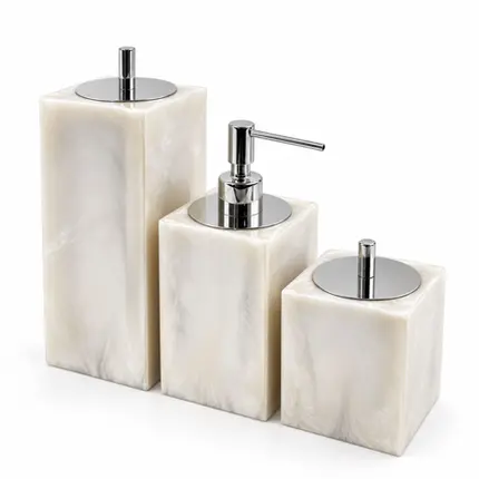 Conjunto Banheiro 3 Peças em Resina Madreperola - Cromado