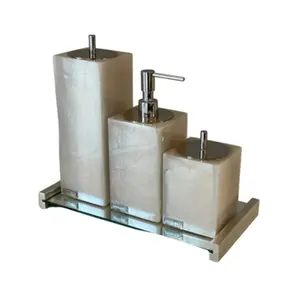 Conjunto Banheiro 3 Peças em Resina Madreperola - Cromado
