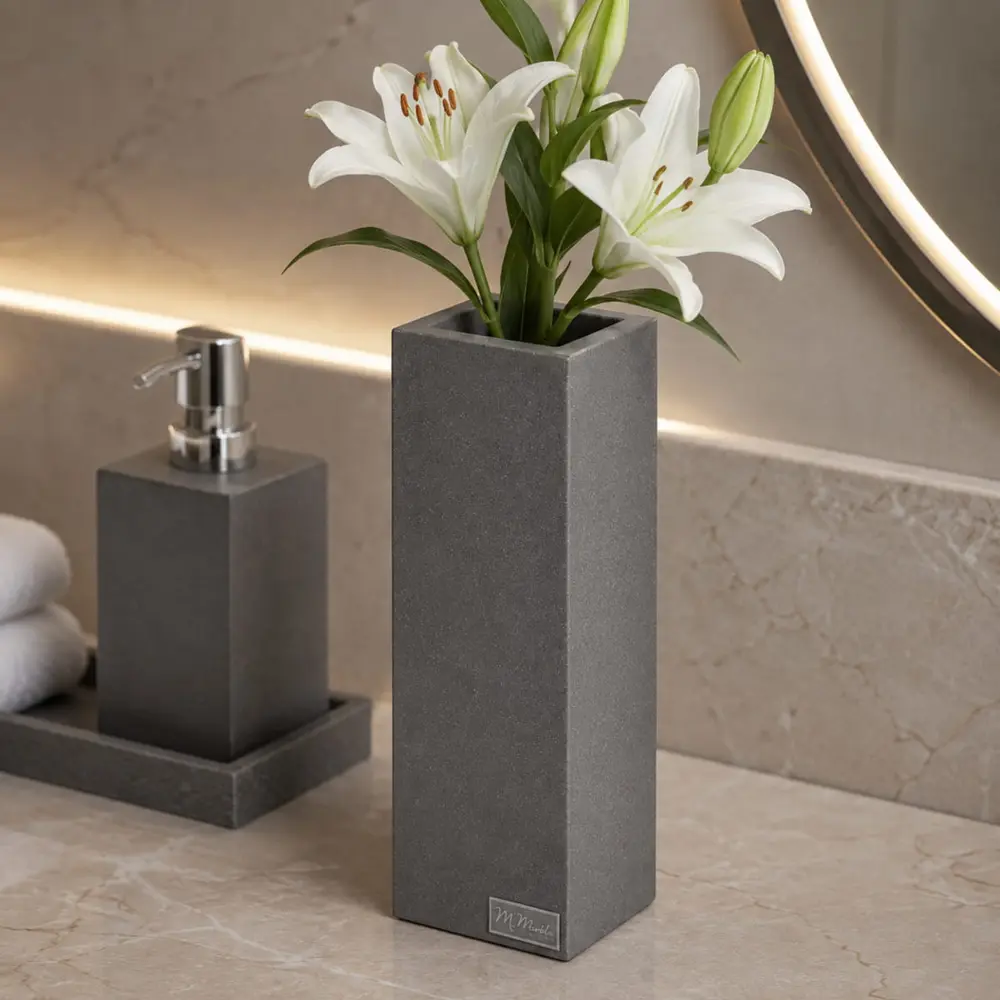 Solitário em Silestone Cinza