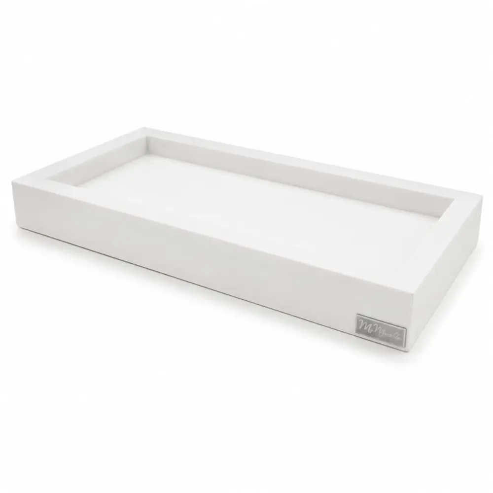 Bandeja com Borda em Silestone Branco 16x32cm