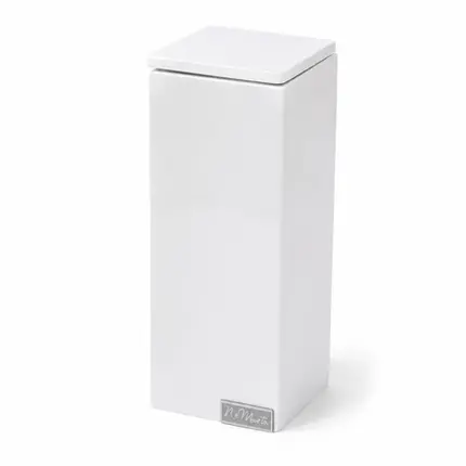 Porta Escova em Silestone Branco com Tampa