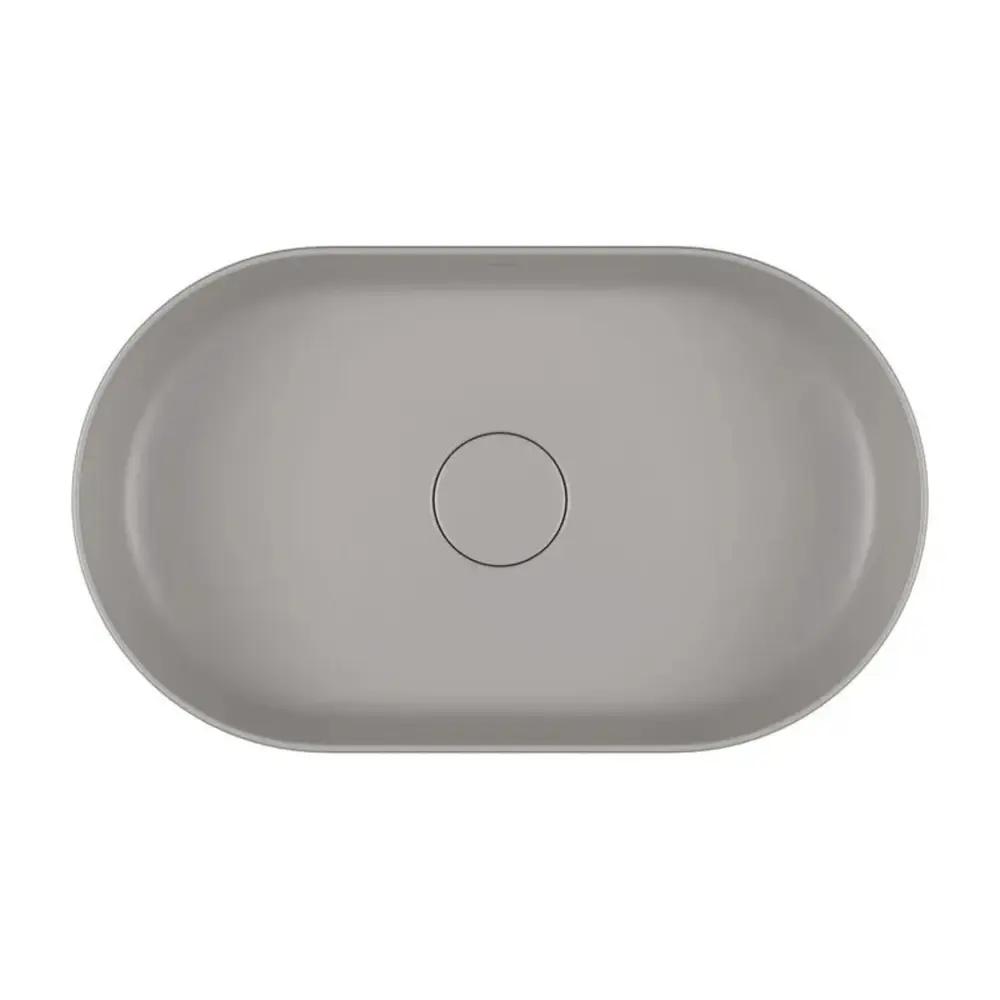 Cuba de Apoio Oval Deca 30x50cm Soft Cinza Antracite Slim L.14050.85