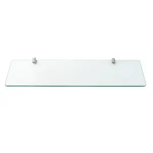 Porta Shampoo Vidro Temperado Vogue Luxo Suporte Inox
