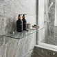 Porta Shampoo Vidro Temperado Vogue Luxo Suporte Inox