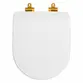 Assento Sedile em Poliéster Slow Close Vogue Plus Branco Gold Matte com Rebite Oculto