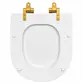 Assento Sedile em Poliéster Slow Close Vogue Plus Branco Gold Matte com Rebite Oculto