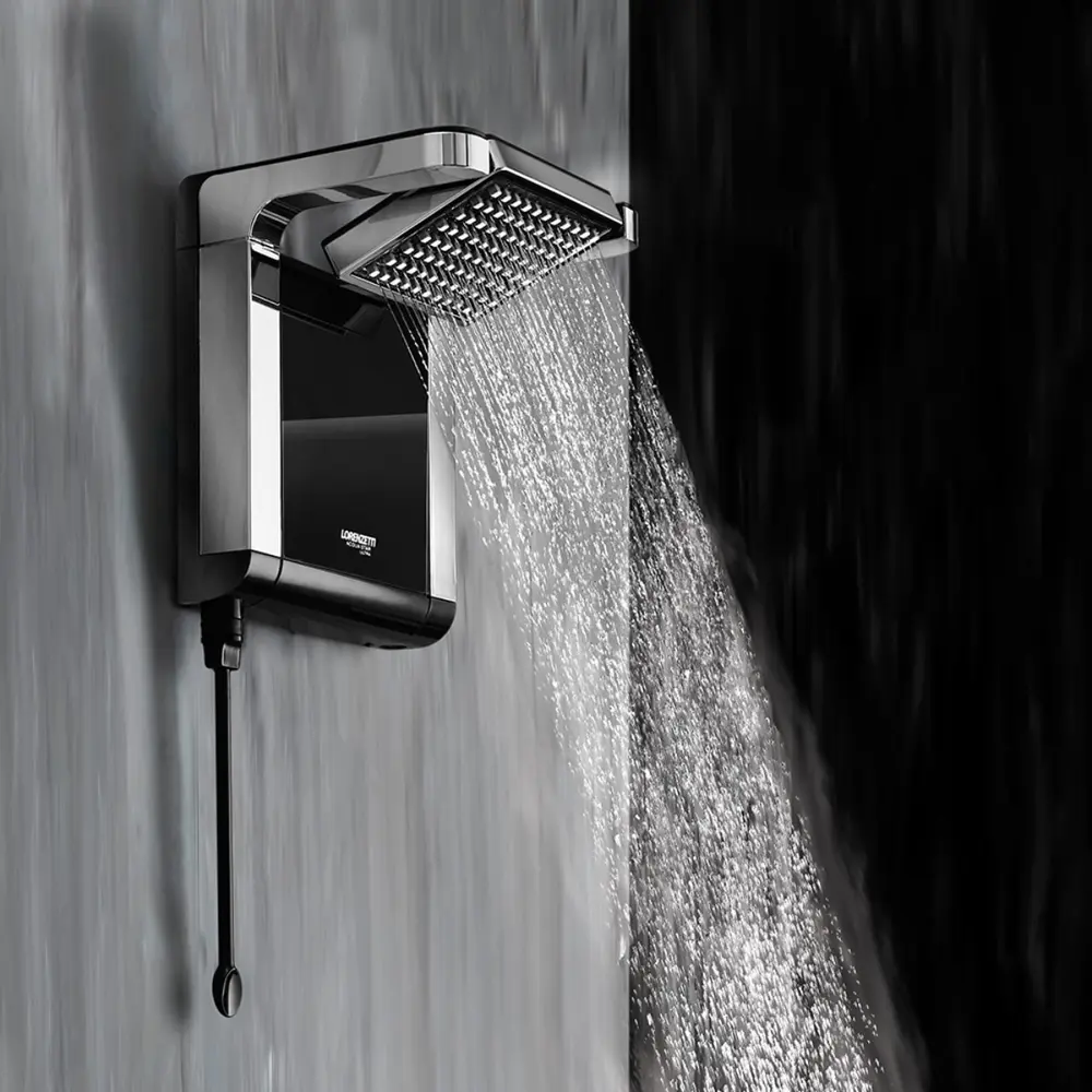 Chuveiro 127V Lorenzetti Acqua Star Ultra Preto - Cromado