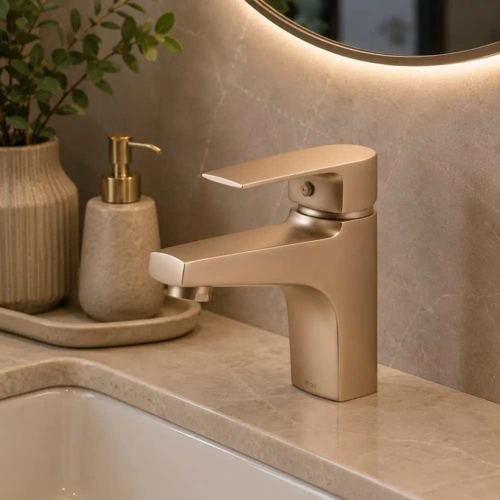 Misturador Monocomando de Mesa Bica Baixa Fani Bold Champagne 6875 CH370