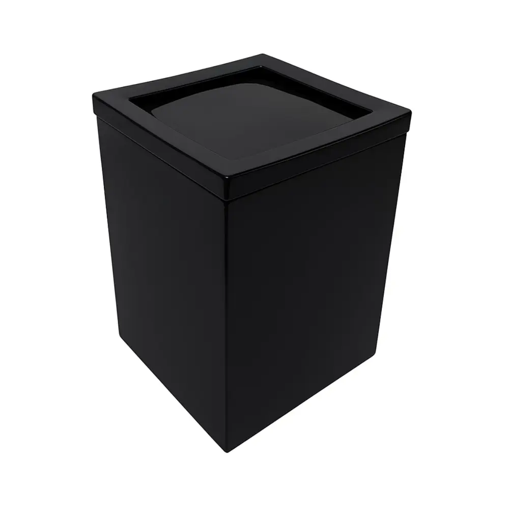 Lixeira Quadrada Basculante 5L em Resina Preto