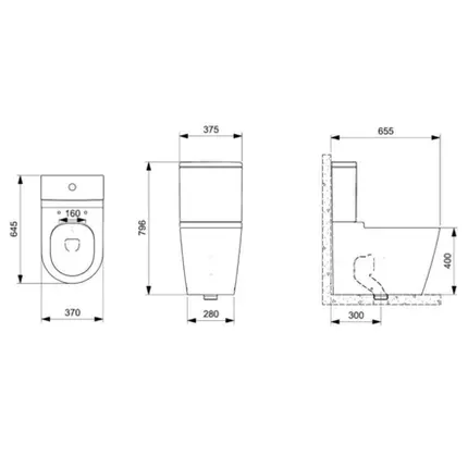 Bacia para Caixa com Saída Dual Roca Rimless Round Branco B342526000