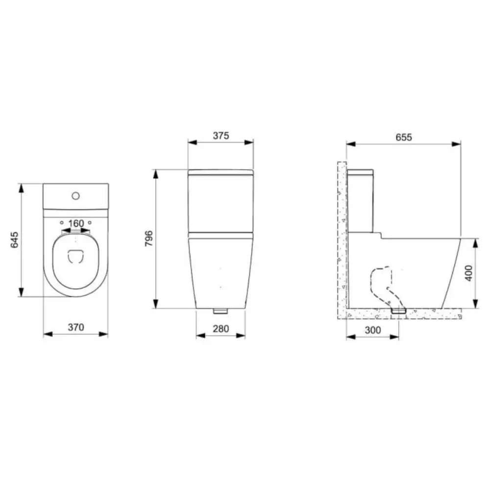 Bacia para Caixa com Saída Dual Roca Rimless Round Branco B342526000