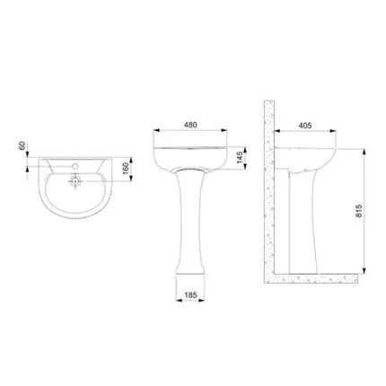 Coluna para Lavatório Celite Saveiro Branco 1022010010300