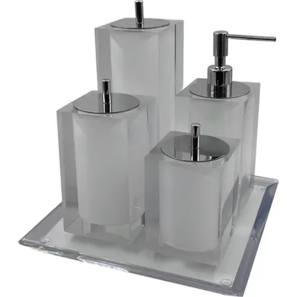 Bandeja Slim 24x24cm em Resina Cristal
