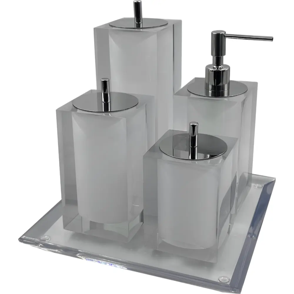 Bandeja Slim 24x24cm em Resina Cristal