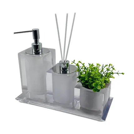 Bandeja Slim 12x28cm em Resina Cristal