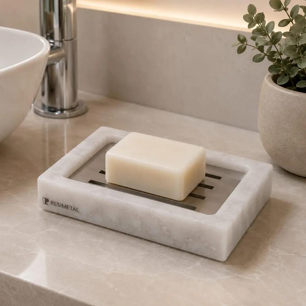 Saboneteira de Mesa em Resina Madreperola