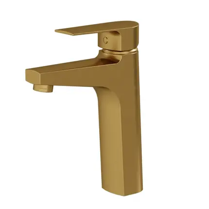 Misturador Monocomando de Mesa Bica Média Fani Bold Dourado Fosco 6876 DV370