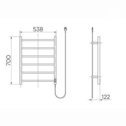 Toalheiro Térmico de Parede Square 127v DocolCozy Inox Polido 90009177004