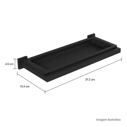 Prateleira em Louça Deca Quadratta Black Matte 2030.BL83.MT