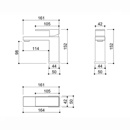 Misturador Monocomando para Lavatório Kromma Quadratta Black Matte KR275 11BLM
