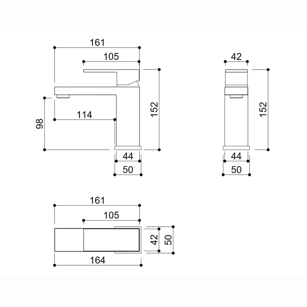 Misturador Monocomando para Lavatório Kromma Quadratta Black Matte KR275 11BLM