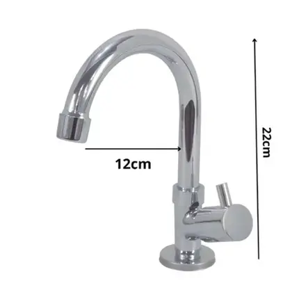 Torneira de Mesa Bica Alta para Lavatório MK Savassi Cromado 1195 C-35