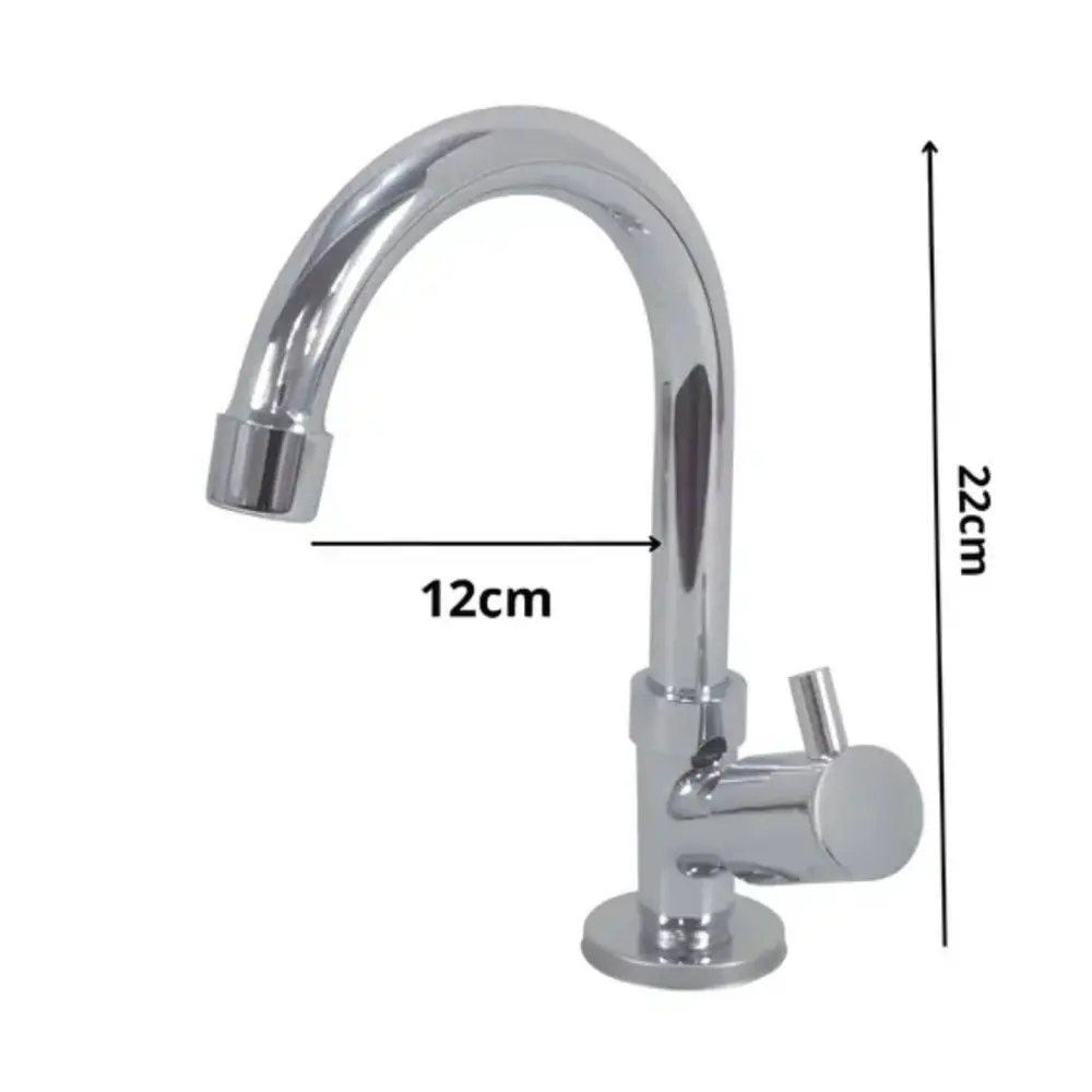 Torneira de Mesa Bica Alta para Lavatório MK Savassi Cromado 1195 C-35