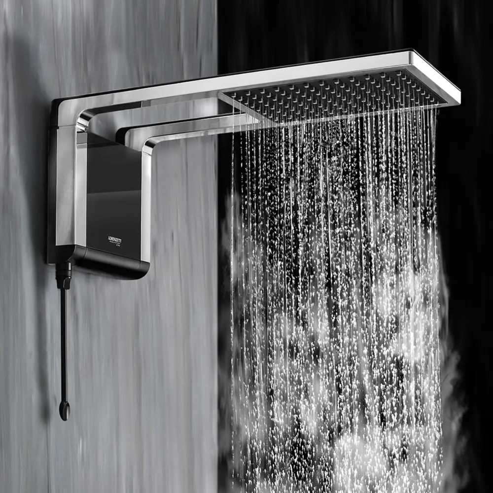 Chuveiro 127V Lorenzetti Acqua Storm Ultra Preto - Cromado